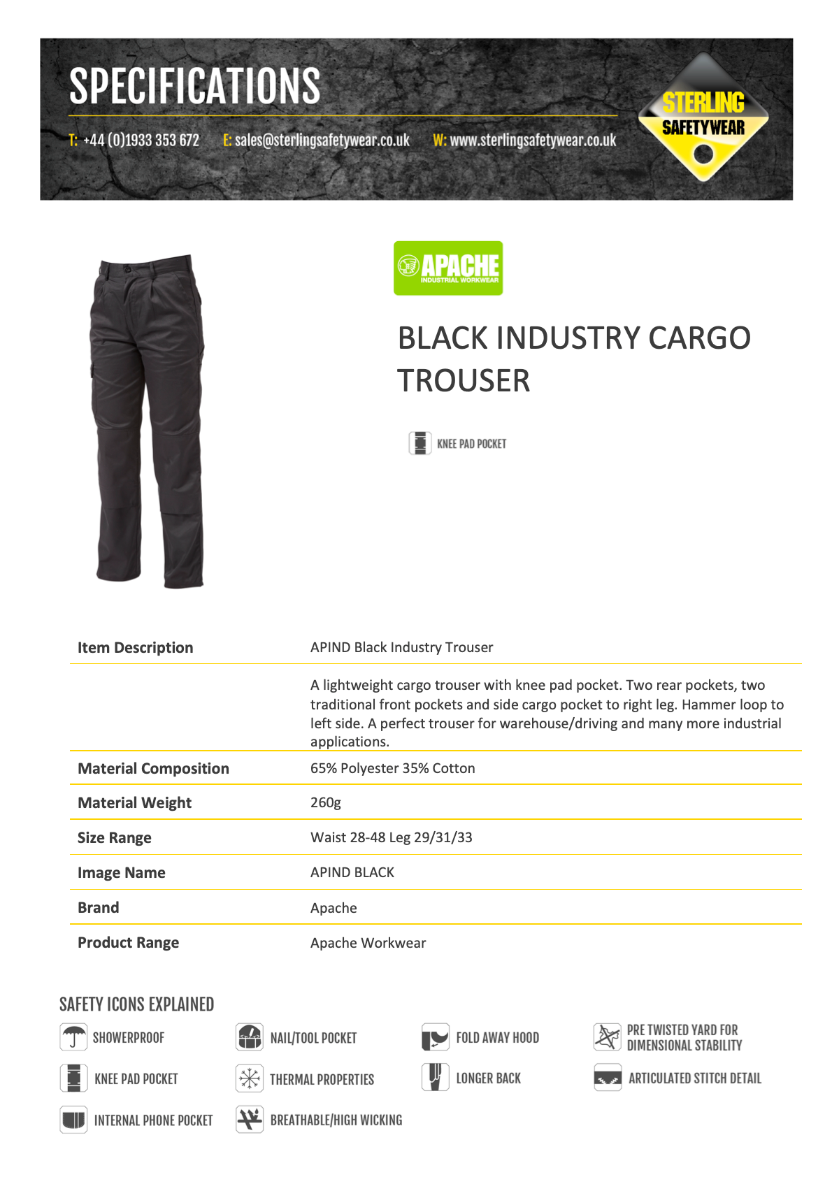 Apache Industry Work Trouser