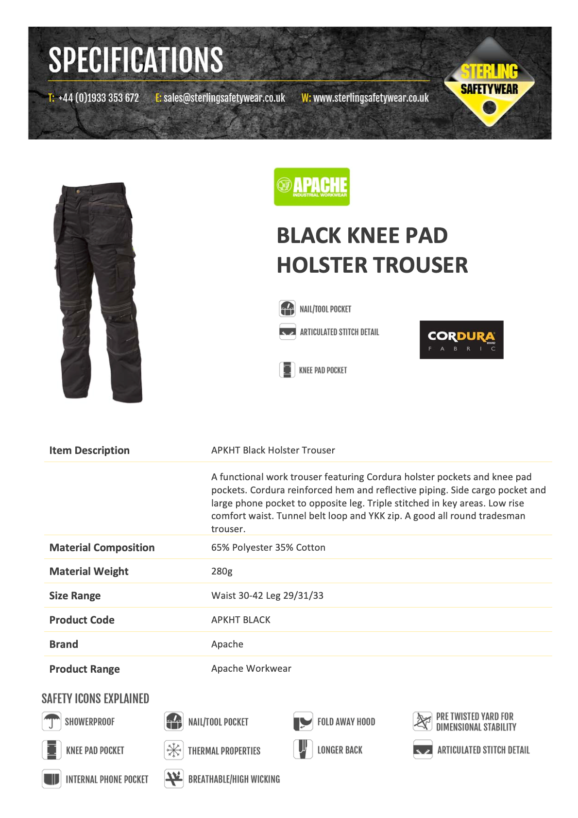 Apache Holster Multi Pocket Work Trousers