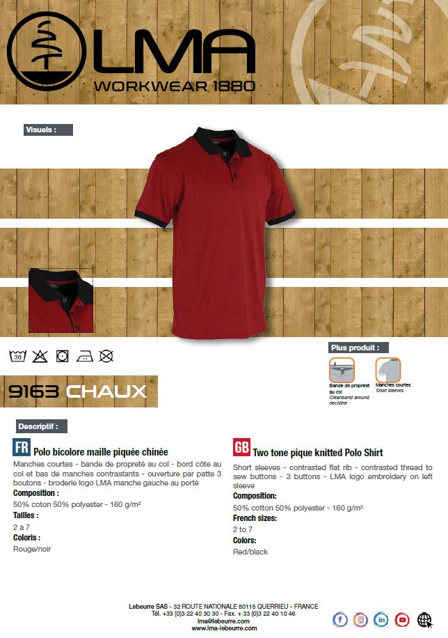 LMA Workwear Chaux Two Tone Polo