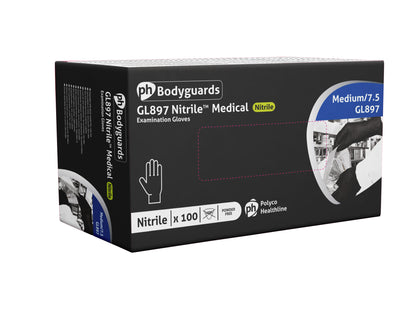 Polyco GL897 Black Nitrile Powder Free Disposable Gloves