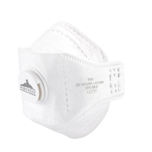 Portwest P391 Eagle Valved Dolomite Fold Flat Dust Mask Box x10