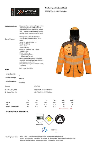 Regatta Tactical High Visibility Parka Jacket TRA340