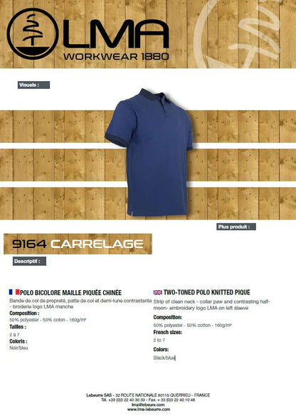 LMA Workwear Carrelage Two Tone Polo