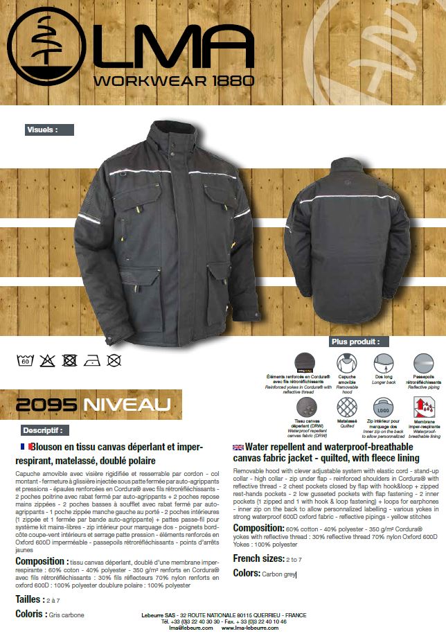 LMA Workwear Niveau Water Repellent Canvas Jacket