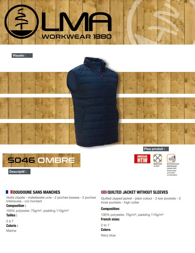 LMA Ombre Padded Bodywarmer Navy