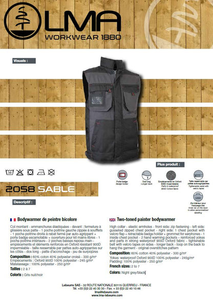 LMA Workwear Sable Work Bodywarmer