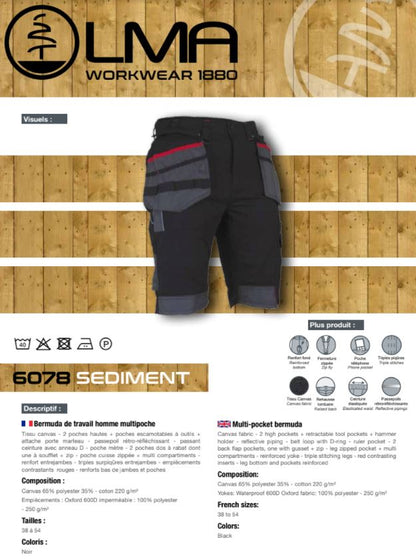 LMA Workwear Sediment Multi Pocket Work Shorts