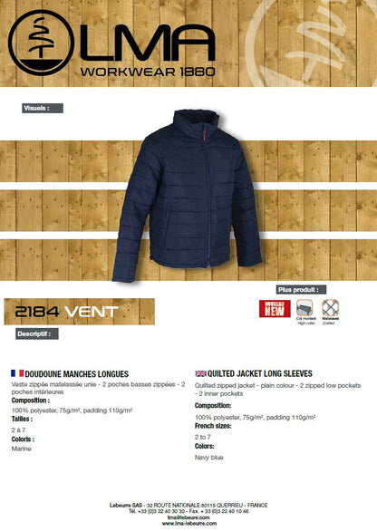 LMA Vent Quilted Jacket Navy